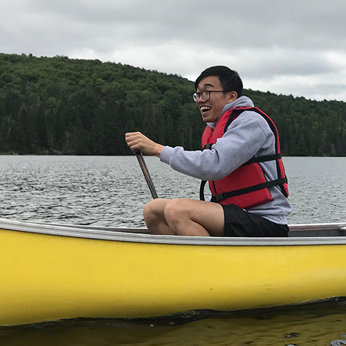 me on a canoe